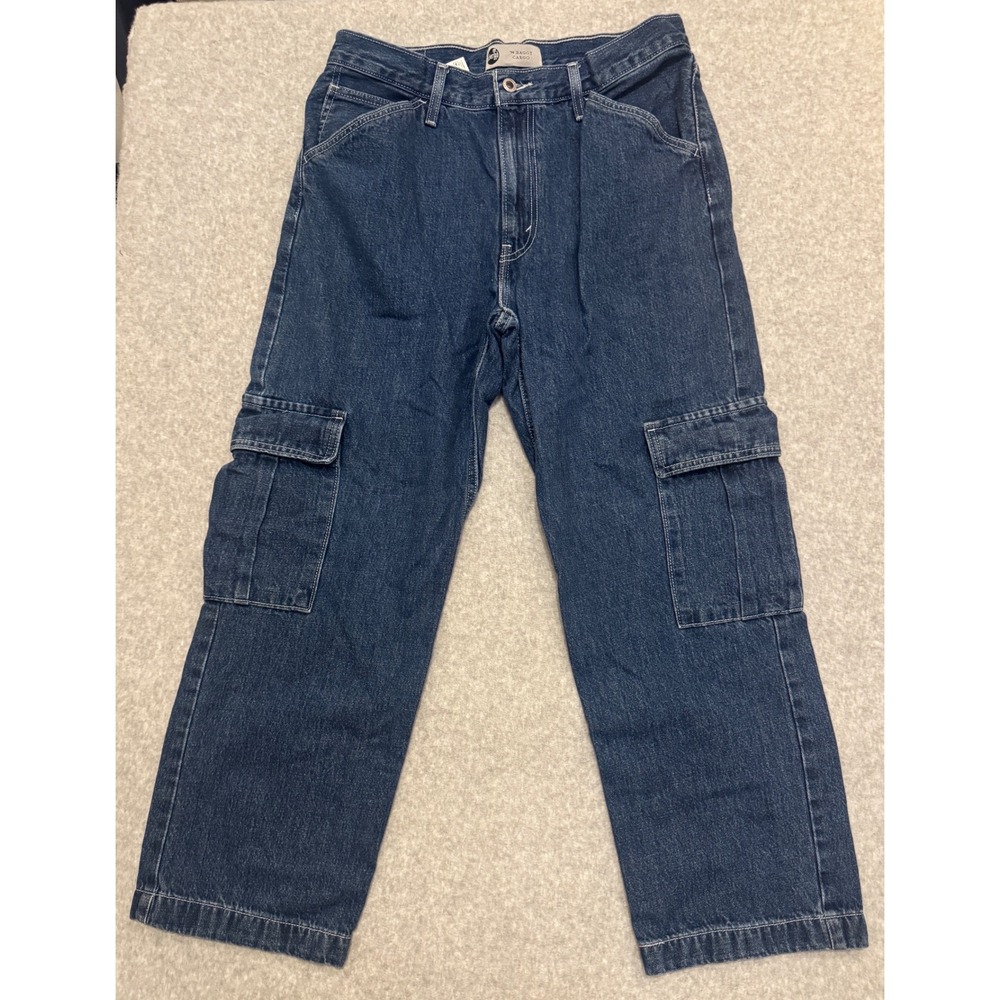Levis SilverTab 94 Baggy Cargo Jeans Mens 31x29 Blue‎ Denim Y2K